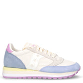 Jazz Triple sneaker in tessuto e pelle tofu azzurro rosa | Boscaini Scarpe