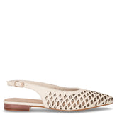 Slingback bassa in pelle bianco marshmelow | Boscaini Scarpe