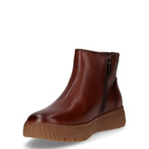 Stivaletto in pelle con zip cognac | Boscaini Scarpe