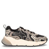 Sarah sneaker in pelle e tessuto nero marrone - W6YZ | Boscaini Scarpe