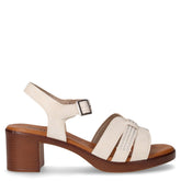 Sandalo in ecopelle con tacco avorio - Sandali Con Tacco Donna | Boscaini Scarpe