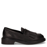 Mocassino in pelle con frangia nero - Mocassini Donna | Boscaini Scarpe