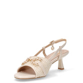 Slingabck in rafia e ecopelle con tacco ghiaccio | Boscaini Scarpe