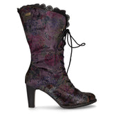 Stivale stringato in pelle con tacco viola - Stivali Donna | Boscaini Scarpe