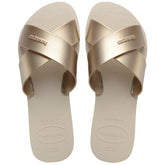 Aqua metallic ciabatta di gomma beige - HAVAIANAS | Boscaini Scarpe