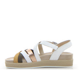 Sandalo con zeppa bianco giallo - Sandali Con Tacco Donna | Boscaini Scarpe