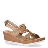 Sandalo in ecopelle zeppa platino | Boscaini Scarpe