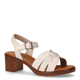 Sandalo in ecopelle con tacco avorio - Sandali Con Tacco Donna | Boscaini Scarpe