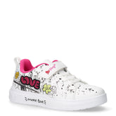 Sneaker in ecopelle con stampe bianco multicolor | Boscaini Scarpe
